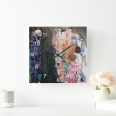 Klimtの『死と生』の壁掛け時計,No.01 スクエア壁時計 (ホーム)