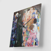 Klimtの『死と生』の壁掛け時計,No.01 スクエア壁時計 (傾斜)