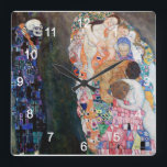 Klimtの『死と生』の壁掛け時計,No.01 スクエア壁時計<br><div class="desc">私はKlimtが好きな人のためにこの壁掛け時計を作りました。</div>