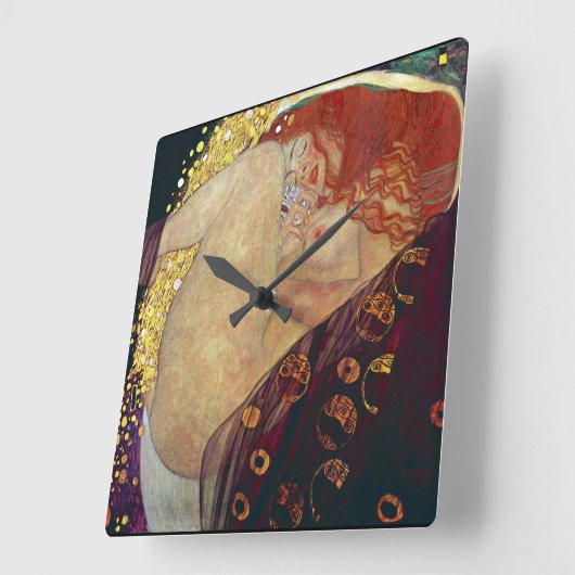 Klimt “ Danae ” スクエア壁時計 (傾斜)