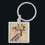 Klimt Giraffe | Crown Of Flowers キーホルダー<br><div class="desc">This print features a sweet giraffe adorned in a crown of flowers | By Victoria Borges. Image ID: 128245GG</div>