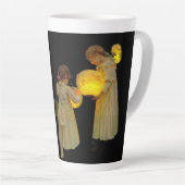 Klimt-Inspired Surreal Collage カフェラテマグ (右アングル)