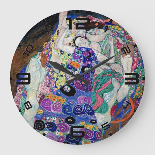 Klimt “The Virgin” Art Nouveau Wall Clock ラージ壁時計 (正面)