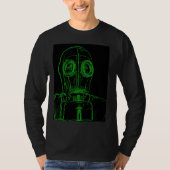 KLMによるネオン緑のガスマスクの輪郭 Tシャツ (正面)