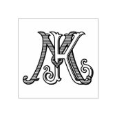 KM Initials MK Monogram Rubber Ink Stamp Wedding ラバースタンプ (インプリント)