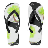 km tree painting flip flops ビーチサンダル (フットベッド)