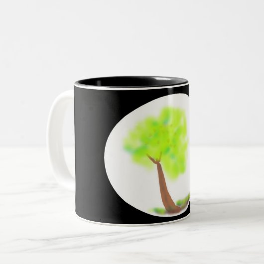 km tree painting mug ツートーンマグカップ (正面左)