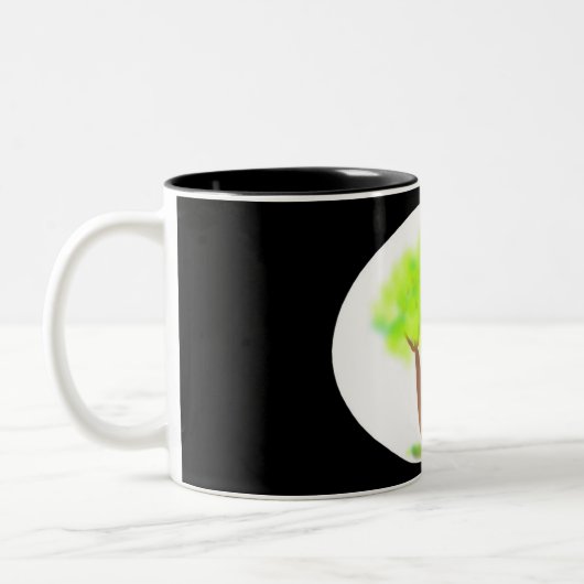 km tree painting mug ツートーンマグカップ (左)