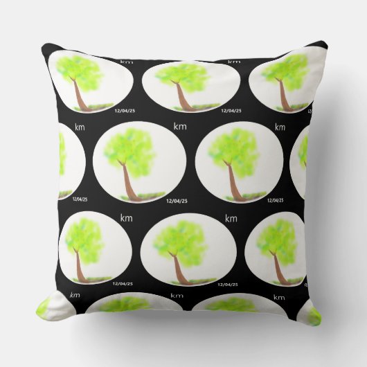 km tree painting pillow クッション (正面)