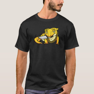 Kn付き紋付きゲッコトカゲまつげゲッコ爬虫類 Tシャツ