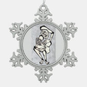 KNASHマドンナと子 スノーフレークピューターオーナメント (正面)