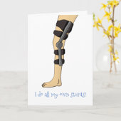 Knee Brace私おもしろいは自分のスタントカードをすべて行う カード (黄色い花)