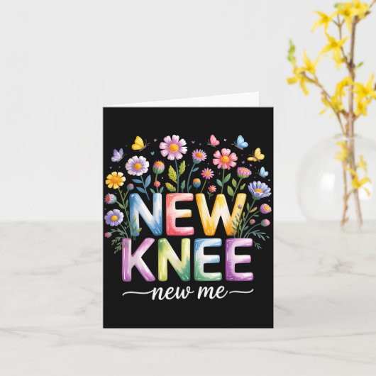 Knee Replacement Recovery Surgery Funny New Knee N カード (黄色い花)