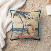 Kneeling Blonde Bikini Model Thunder_Cove クッション (ブランケット)