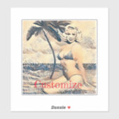 Kneeling Blonde Bikini Model Thunder_Cove シール (シート)