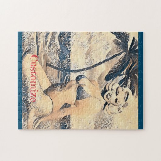 Kneeling Blonde Bikini Model Thunder_Cove ジグソーパズル (横)