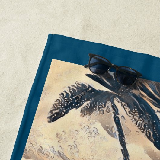 Kneeling Blonde Bikini Model Thunder_Cove ビーチタオル (インサイチュ)