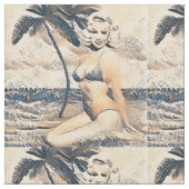 Kneeling Blonde Bikini Model Thunder_Cove ファブリック (クローズアップ)