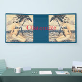 Kneeling Blonde Bikini Model Thunder_Cove 横断幕 (トレードショー)