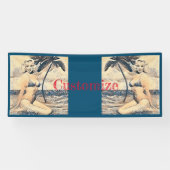 Kneeling Blonde Bikini Model Thunder_Cove 横断幕 (横)