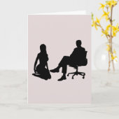 KNEELING LADY (SUB/DOM)私はあなたを愛しているKINKYカード カード (黄色い花)