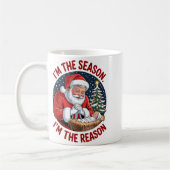 Kneeling Santa Baby Jesus Christmas I'm Season Rea コーヒーマグカップ (左)