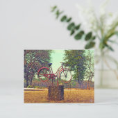 Kneese Rd., Crabapple, TXの自転車彫刻 ポストカード (スタンド正面)