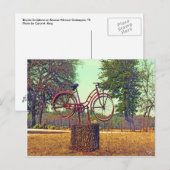 Kneese Rd., Crabapple, TXの自転車彫刻 ポストカード (正面/裏面)