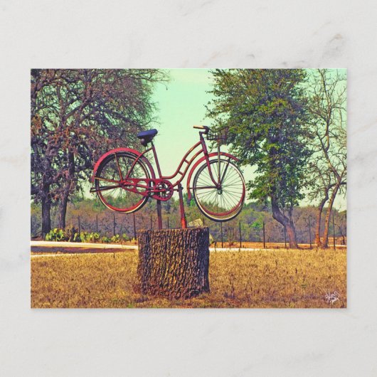 Kneese Rd., Crabapple, TXの自転車彫刻 ポストカード (正面)