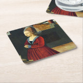 Kniende Stifterin詳細- Petrus Christus - c1460 スクエアペーパーコースター (アングル)