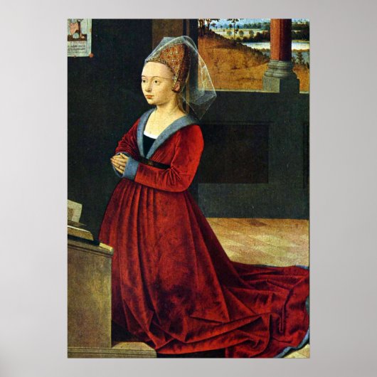 Kniende Stifterin詳細- Petrus Christus - c1460 ポスター (正面)