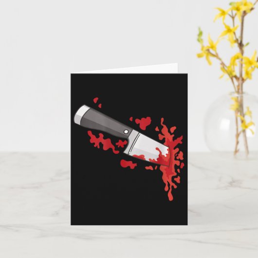 Knife In The Ck Halloween Murder Costume Knife In  カード (黄色い花)