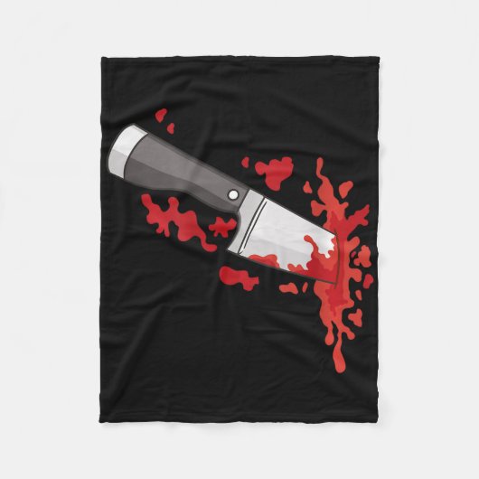 Knife In The Ck Halloween Murder Costume Knife In  フリースブランケット (正面)