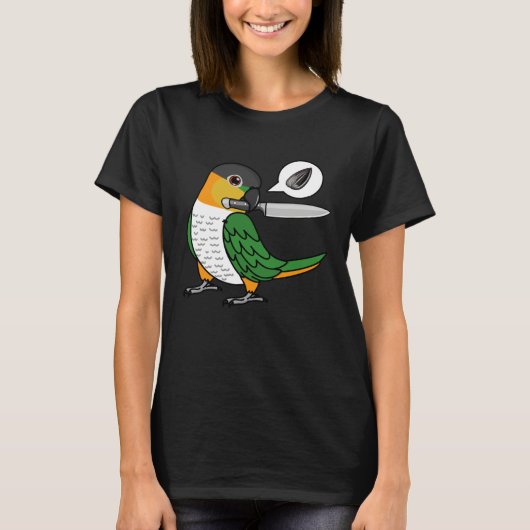 Knife Parrot Wants Seeds I Black headed Caique Tシャツ (正面)