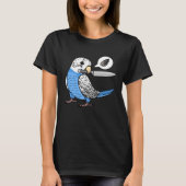 Knife Parrot Wants Seeds I Blue Budgie Budgerigar Tシャツ (正面)