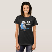 Knife Parrot Wants Seeds I Blue Budgie Budgerigar Tシャツ (正面フル)