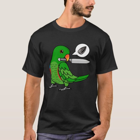 Knife Parrot Wants Seeds I Male Eclectus Tシャツ (正面)