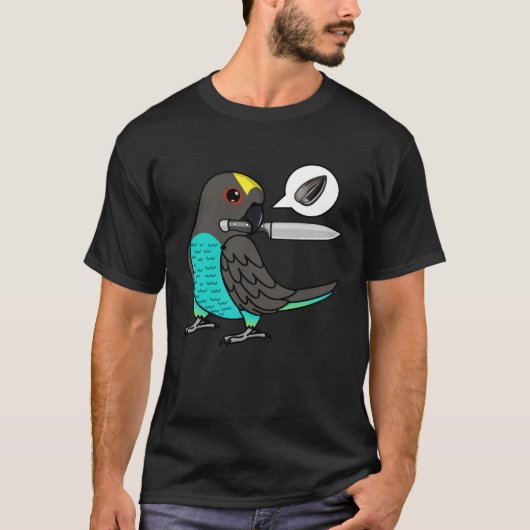 Knife Parrot Wants Seeds I Meyers Parrot Tシャツ (正面)