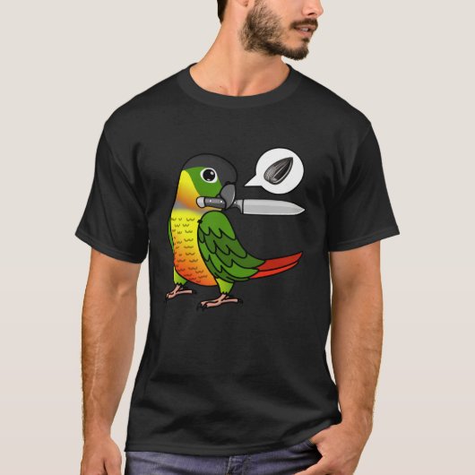 Knife Parrot Wants Seeds I Yellow sided Green Chee Tシャツ (正面)