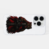Knight and Bear – Epic Warrior Fantasy Illustratio iPhoneケース (裏面横)
