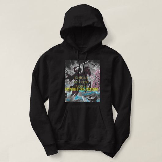 Knight and Horse Powerful Art Men's Hoodie パーカ (デザイン正面)