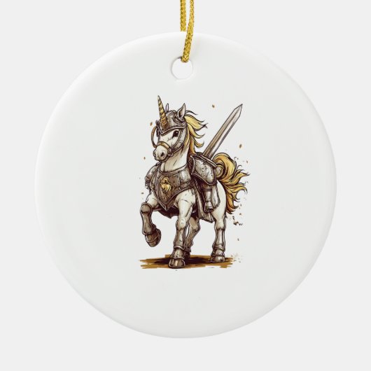 Knight Armor Unicorn (1) セラミックオーナメント (正面)
