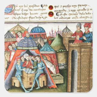 Knight Cifar Watches the Enemy Camp Play Chess スクエアシール