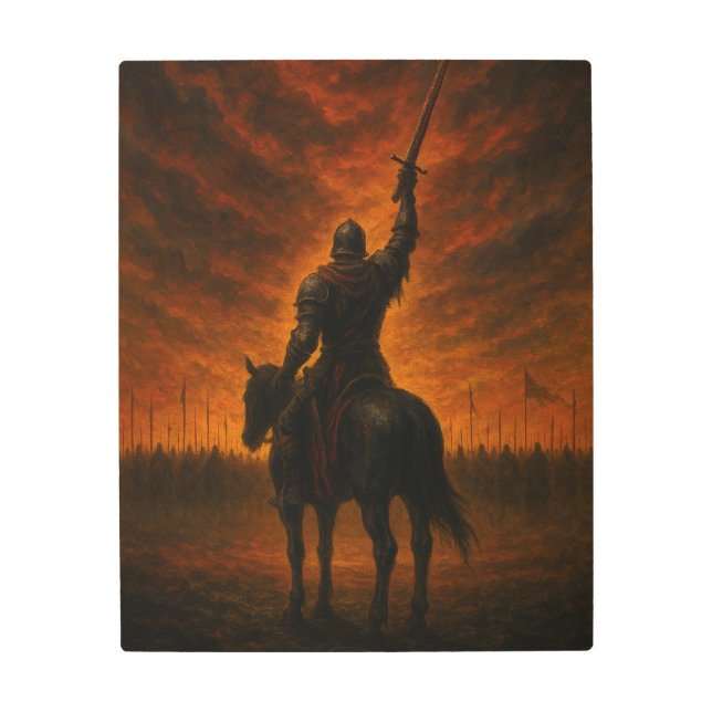 Knight of the Last Dawn | Epic Medieval Warrior メタルプリント (正面)