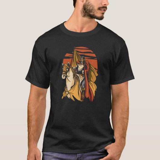 Knight On Horse Medieval Renaissance Fair Premium Tシャツ (正面)
