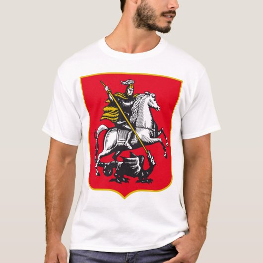 Knight on horseback killing the dragon tシャツ (正面)