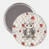 Knight Owl in Shining Armor Red Roses Seeing You マグネット (正面/裏面)