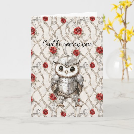 Knight Owl Shining Armor Roses I'll Be Seeing You カード (黄色い花)