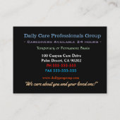 Knight Rose Professional Caregiver  名刺 (裏面)