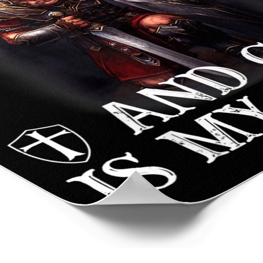 Knight Templar Christian Warrior Dna God Is My Fat ポスター (角)